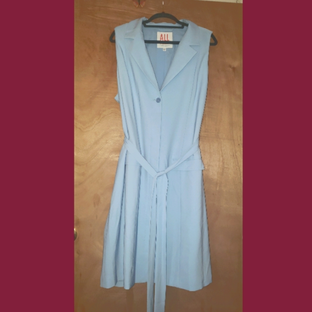 HUNTER MCGRADY ALL WORTHY DUSTER VEST/DRESS 22W LIGHT BLUE NEW